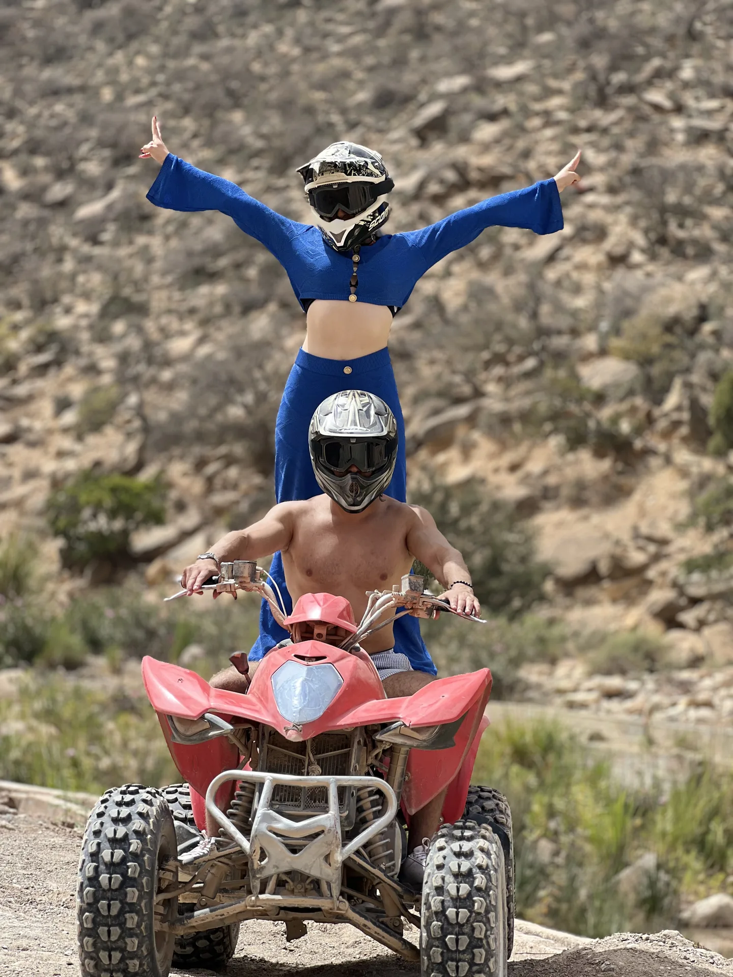 Quad riding on sandy track in Agadir