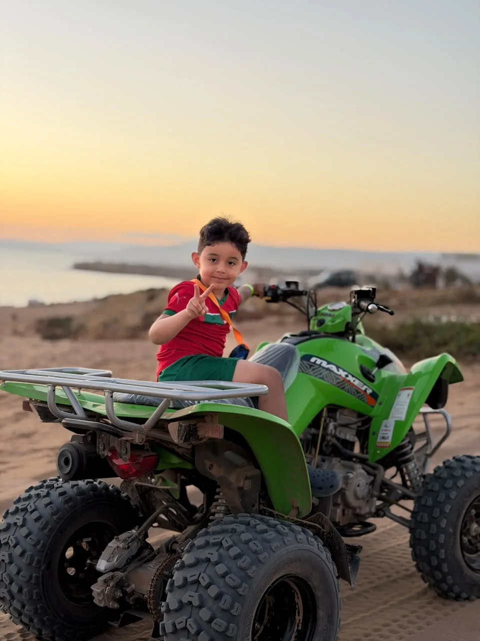 Couple enjoying a guided quad bike tour in Agadir